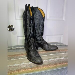 Tony Lama Black and Blue Western Boots